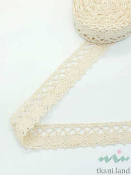 KR0012 Кружево хлопковое вязаное цвет Бежевый шир 2,5 см