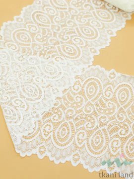 KB0033_n Кружево-стрейч цвет Перламутрово-белый шир.20 см