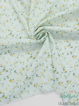 SF0026 Шифон мелкие желтые цветочки