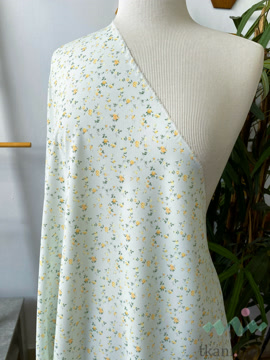 SF0026 Шифон мелкие желтые цветочки