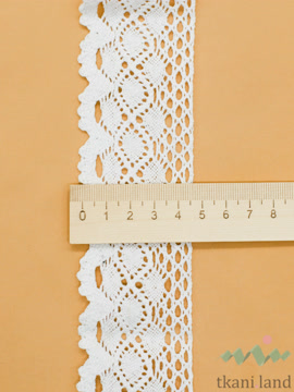 KR0078 Кружево хлопковое вязаное  цвет Теплый белый шир.4,5см