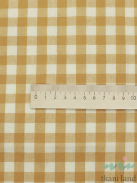 S0052 Вареный (стираный) хлопок с эффектом крэш «Мелкая клетка Виши желтая»