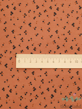 FL0107 Теплый хлопок «Маленькие ягодки на персиковом»