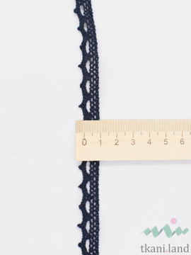 KR0077 Кружево хопковое вязаное цвет Синий шир. 1см