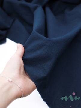 S0223 Вареный (стираный) хлопок с эффектом крэш «Тёмно-синий»