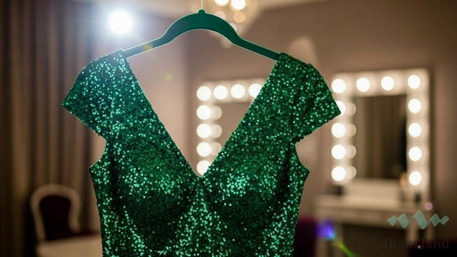 Вечернее платье из блестящей ткани