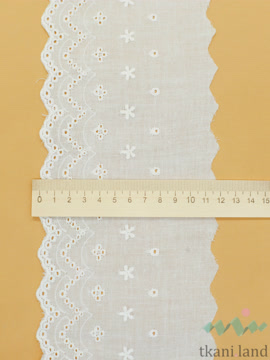 KR_B0009_n Кружево на батисте цвет Теплый белый 11 см
