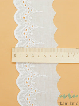 KR_B0155 Кружево на батисте 6 см цвет Теплый белый