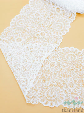 KB0014 Кружево-стрейч цвет Белоснежный шир.17,5 см