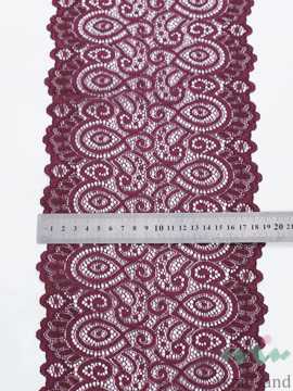KB0024 Кружево-стрейч цвет Винный шир.18 см