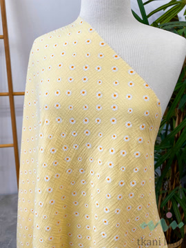 M0401 Муслин двухслойный «Ромашки на желтом»