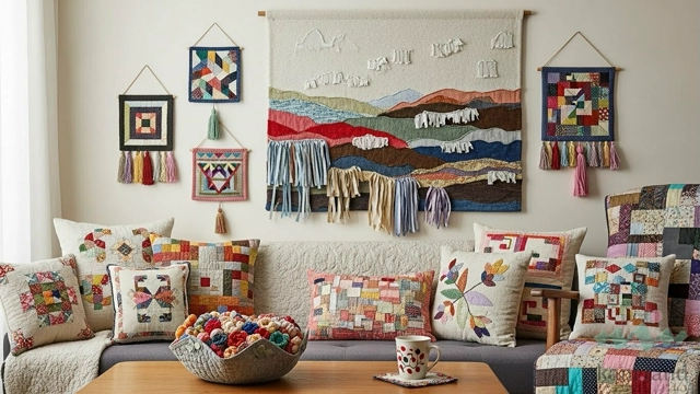 Декоративная подушка из остатков ткани