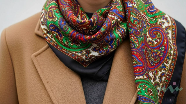 Женщина в одежде с узором пейсли