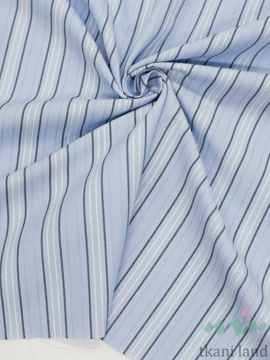 HL0027 Хлопок рубашечный «Полоски на голубом»