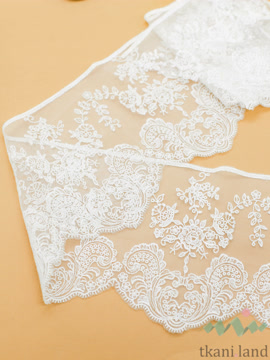 KR_S0005 Кружево на сетке 14 см цвет Теплый белый (407034)