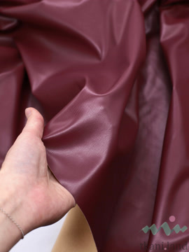 KJ0018 Экокожа на флисе «Бордо» (79)