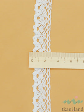 KR0073_n Кружево хлопоковое вязаное цвет Теплый белый шир. 3 см