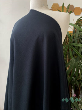 S0222 Вареный (стираный) хлопок с эффектом крэш «Черный»