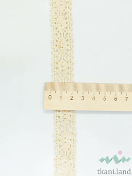KR0071_n Кружево хлопковое вязаное цвет Бежевый шир. 2 см