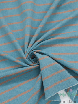 S0234 Вареный (стираный) хлопок с эффектом крэш полоска «Голубой этюд»