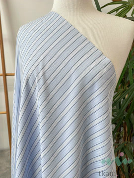 HL0027 Хлопок рубашечный «Полоски на голубом»