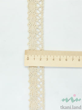 KR0012 Кружево хлопковое вязаное цвет Бежевый шир 2,5 см