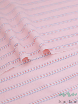 S0230 Вареный (стираный) хлопок с эффектом крэш «Полоска светло-розовая»