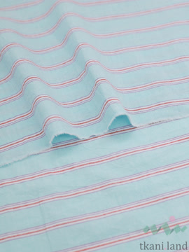 S0229 Вареный (стираный) хлопок с эффектом крэш «Полоска светло-голубая»