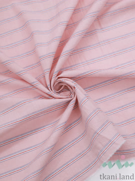 S0230 Вареный (стираный) хлопок с эффектом крэш «Полоска светло-розовая»