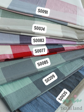 S0034 Вареный (стираный) хлопок с эффектом крэш Клетка Виши цвет «Полынь»