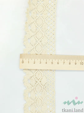 KR0010 Кружево хлопковое вязаное цвет Бежевый шир 5,5 см