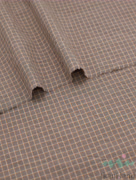 S0225 Вареный (стираный) хлопок с эффектом крэш «Клетка цвета какао»