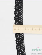 KR0075 Кружево хлопковое вязаное цвет Черный шир. 2см