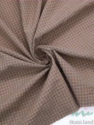 S0225 Вареный (стираный) хлопок с эффектом крэш «Клетка цвета какао»