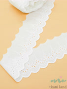 KR_B0155 Кружево на батисте 6 см цвет Теплый белый