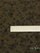 FL0247 Фланель «Букет чёрных цветов на хаки»