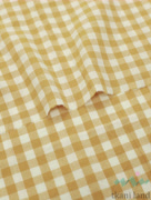 S0052 Вареный (стираный) хлопок с эффектом крэш «Мелкая клетка Виши желтая»