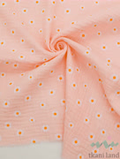 M0400 Муслин двухслойный «Ромашки на розовом»