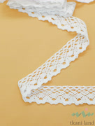 KR0073_n Кружево хлопоковое вязаное цвет Теплый белый шир. 3 см