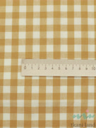 S0052 Вареный (стираный) хлопок с эффектом крэш «Мелкая клетка Виши желтая»
