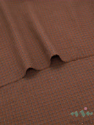 S0224 Вареный (стираный) хлопок с эффектом крэш «Клетка цвета корицы»