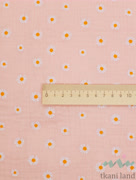 M0400 Муслин двухслойный «Ромашки на розовом»