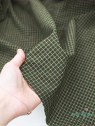 S0227 Вареный (стираный) хлопок с эффектом крэш «Клетка цвета зелени»