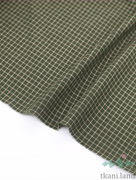 S0227 Вареный (стираный) хлопок с эффектом крэш «Клетка цвета зелени»