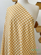 S0052 Вареный (стираный) хлопок с эффектом крэш «Мелкая клетка Виши желтая»