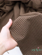 S0226 Вареный (стираный) хлопок с эффектом крэш «Клетка цвета Шоколад»