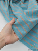 S0234 Вареный (стираный) хлопок с эффектом крэш полоска «Голубой этюд»