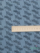 FL0166 Фланель «Веточки с белыми точками на голубом»