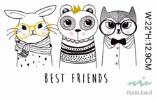 Т0205 Зверюшки (зайчик, енот) р-р 22х12,9