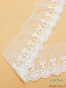 KR_S0006 Кружево на сетке 10,7 см цвет Теплый белый (411610)